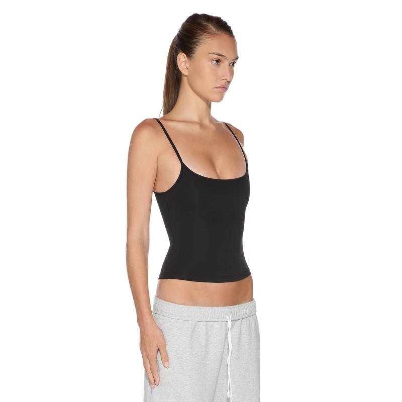 naom Tank Top in Black - side view on model