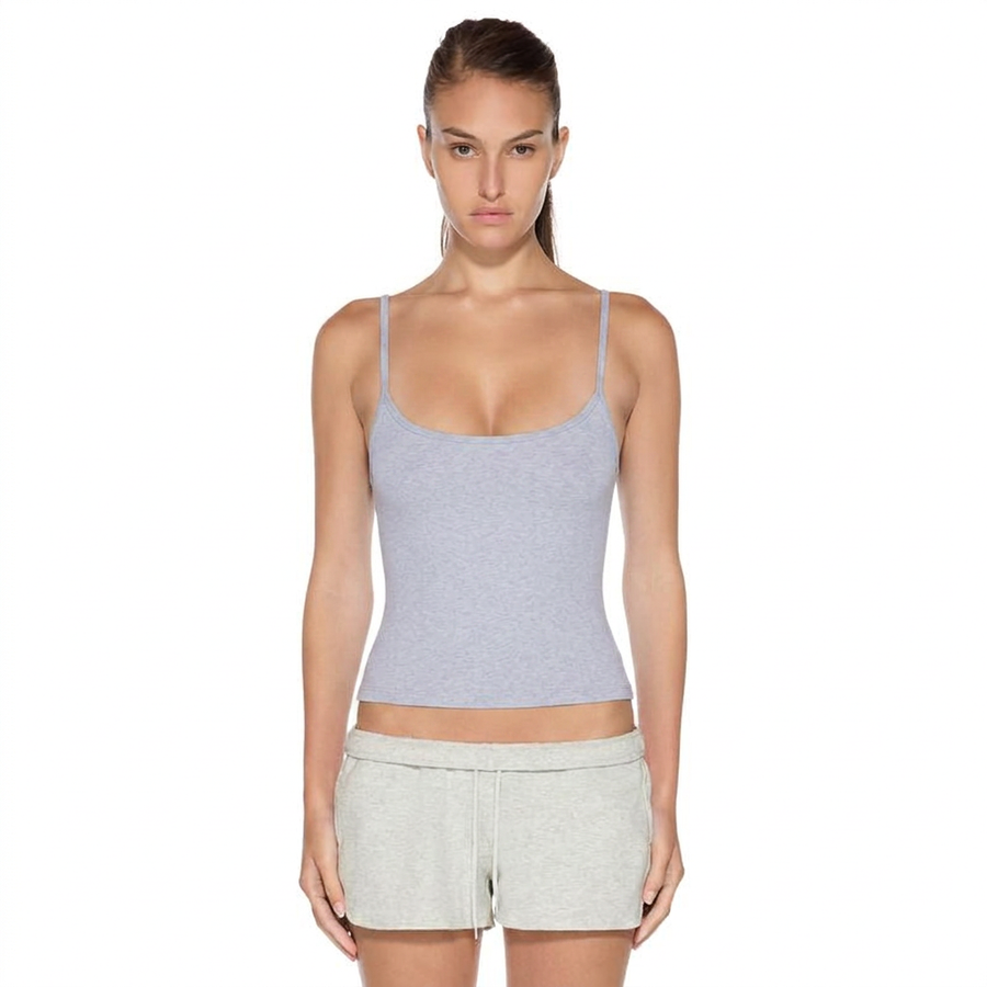 naom Tank Top in Light Grey - front view on model