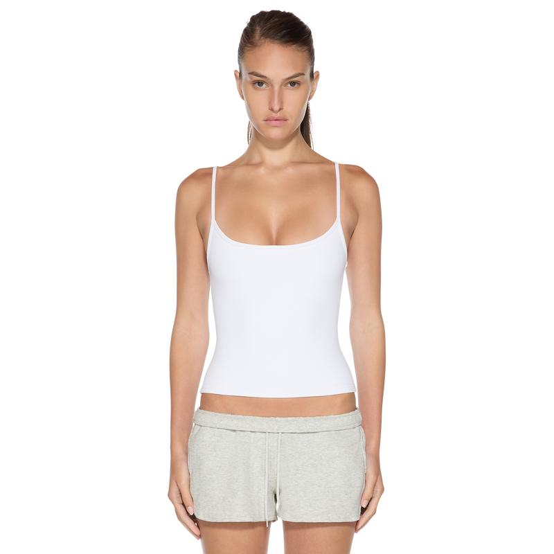 naom Tank Top in White - front view on model